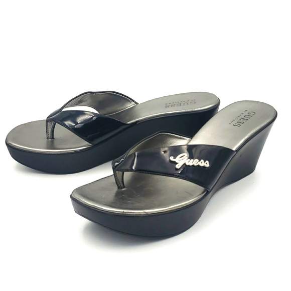 GUESS WEDGE FLIP FLOPS - Picture 3 of 14